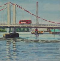 'Chelsea Bridge', Oil on board, 20cm x 20cm