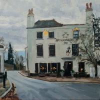 'The Spaniards Inn', Oil on board, 20cm x 20cm