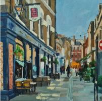 'The Flask, Flask Walk', Oil on board, 20cm x 20cm