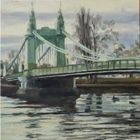 Lemon Light, Hammersmith', Oil on board, 20cm x 20cm