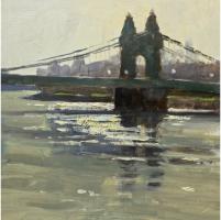 'Hmmersmith Bridge Contre Jour', oil on panel, 20cm x 20cm