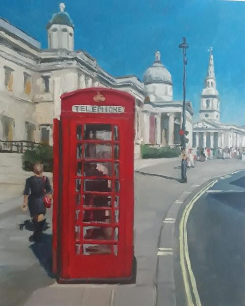 'Hmmersmith Bridge Contre Jour', oil on panel, 20cm x 20cm