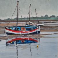 'Boat and Buoy', Oil on board, 20cm x 20cm. Available from The Waterside Gallery - see link on home page