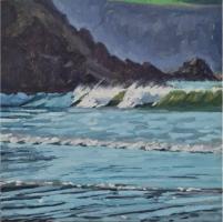 'Pebble Beach', Oil on board, 20cm x 20cm, Available from The Mayne Gallery - see link on home page