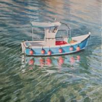 'Bosham Quay', Oil on board, 20cm x 20cm, Available from British Contemporary Art - see link on home page