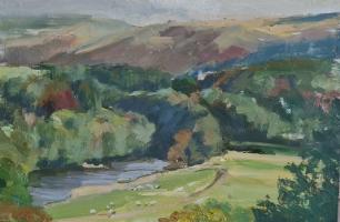 'Ruskin's View', Oil on board, Postcard size