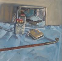 'Bristro Chairs and Tables', Oil on board, 20cm x 20cm, Available from The Archive Gallery - see link on home page
