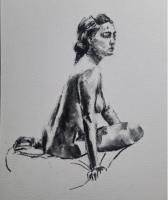 'May, Seated', Charcoal on paper, A3